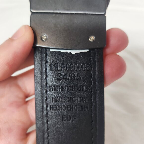 Levis 34 Mens Faux Leather Belt Brown Black Business Causal - Picture 5 of 5